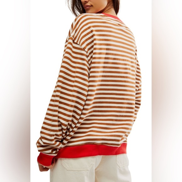 Free People We The Free Cool and Classic Crewneck Coffee Brown Size Large - Picture 3 of 13